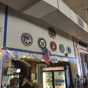 The Armed Service seals.
