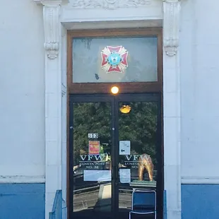 The front door of VFW Post 52 looking from N. Center Street.