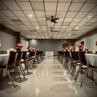 Rental hall set up for wedding