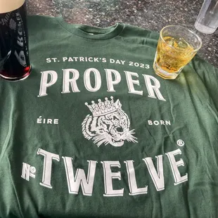 Proper Apple Whiskey with matching tshirt.  Guinness on tap!