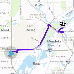 Waze Directions from Mall of the Americas
