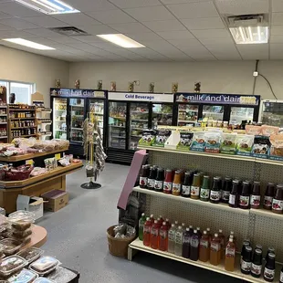 Refrigerated fresh eggs, cheese etc and bottled and jarred specialties