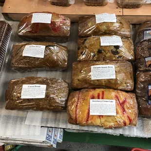 a variety of baked goods