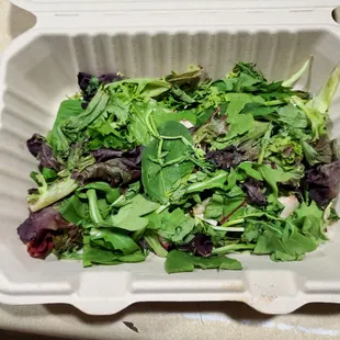 My salad I brought home all wilted.  Not sure what they paid  but a big refund is due or something!!!
