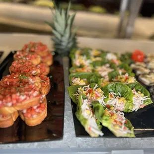 a variety of appetizers