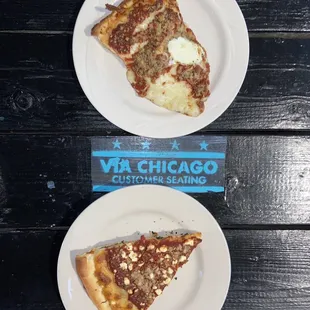 Four cheese slice &amp; veggie slice