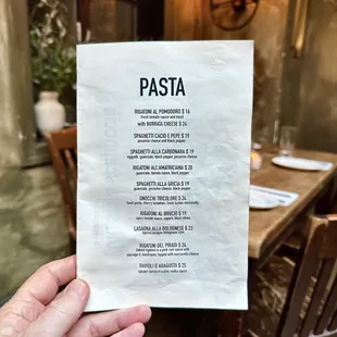 PASTA MENU. Via Della Pace in New York, NY is featured on my international website at classicbitesandbrews.com