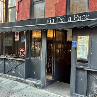 ENTRANCE. Via Della Pace in New York, NY is featured on my international website at classicbitesandbrews.com