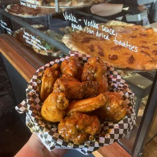 SUPER crispy, crunchy wings. Golden BBQ featured.