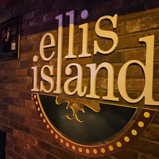 a sign for ellis island