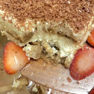 Tiramisu so good I almost couldn't get a pic ... we tore into it ! It was delicious