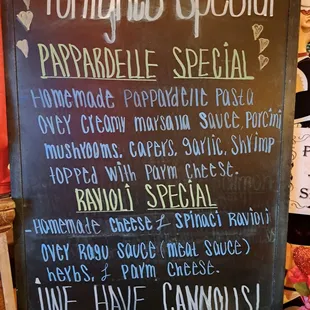 Specials menu for 1/31/25 to 2/2/25
