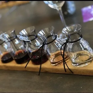 Our tasting samples! Trendy and fun