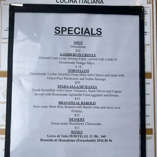 menu