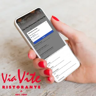 Order Online!
viaviterestaurant.com/online-orders