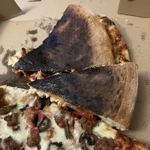 Burnt pizza