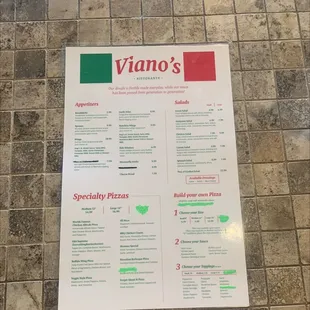 UPDATED MENU JULY 2022
