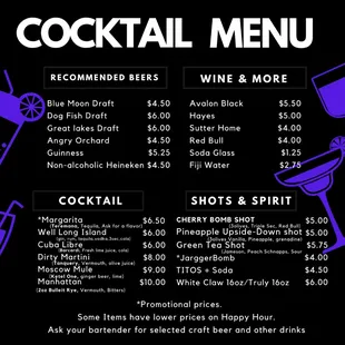 Cocktail Menu