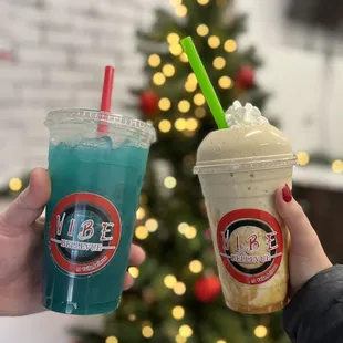 salted cookie, blue tea