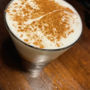 a glass of latte
