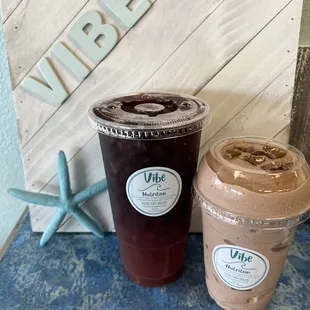 two cups of iced coffee