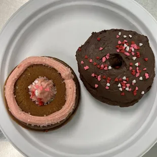 two donuts on a plate