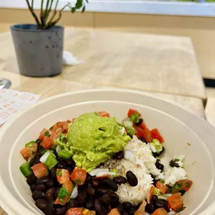 Rice bowl - simple yet flavorful. We got the cashew crema on the side for our toddler