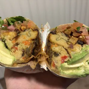 Cross section of the Breakfast Burrito