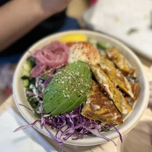 a bowl of food