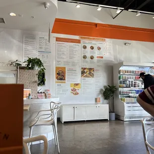 The menu on the wall offers so many different choices.  I'm trying the Breakfast Burrito for now.