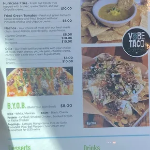 a menu for a mexican restaurant
