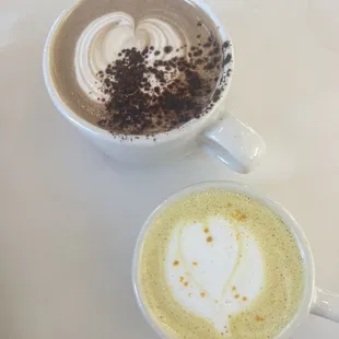 Mocha Latte and Golden Milk Latte both make with housemade cashew milk. So creamy and decadent.