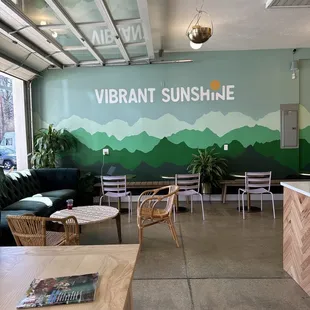 the interior of a coffee shop