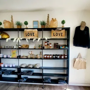 Locally made goods for sale inside