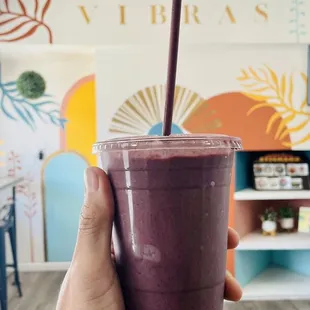 Açaí smoothie inside YUM!