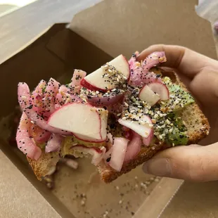 Avocado toast on sourdough bread