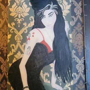 A beautiful painting of Ms. Winehouse by Teresa Moore.