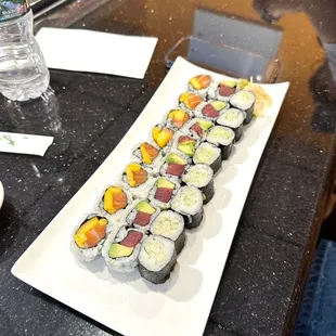 3 roll combo  Salmon mango, tuna avocado, and cucumber