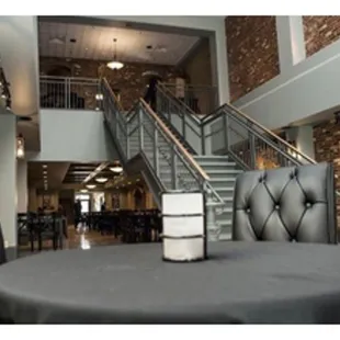 a staircase leading to the second floor
