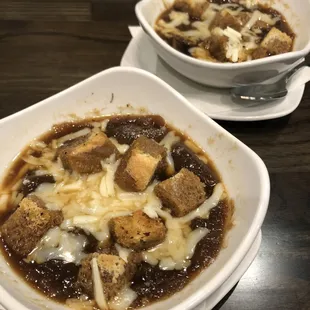two bowls of soup