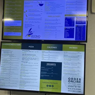 menus and prices