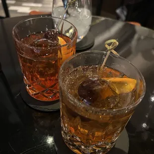 Standard old fashioned (back) vs Nutty Old Fashioned (front)