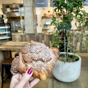 Chocolate chip cookie croissant. Amazingly indulgent. Must try!