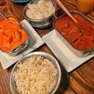 Chicken Korma and Lamb Kashmiri