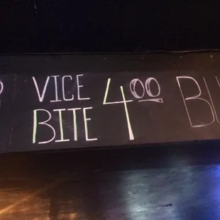 a sign for a bite
