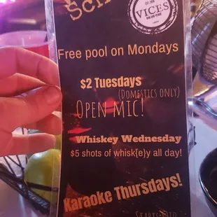 menu