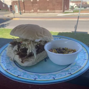Smoked Beef Sandwich w/ Slaw &amp; Street Corn (SPECIAL)