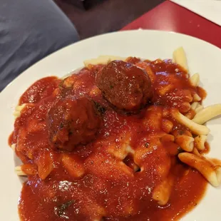 Cavatelli Parmigiana with Meatballs