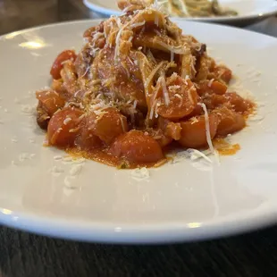 Bigoli with fresh tomatoes and Guanciale