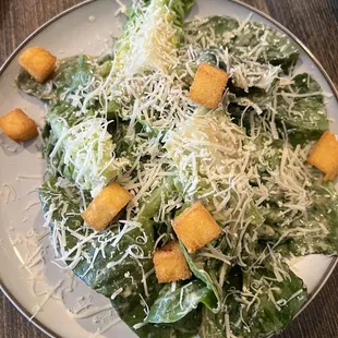 Caesar Salad with polenta croutons.